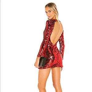 Red sequin dress! This dress is short, I am 5’5” and it was the perfect length!